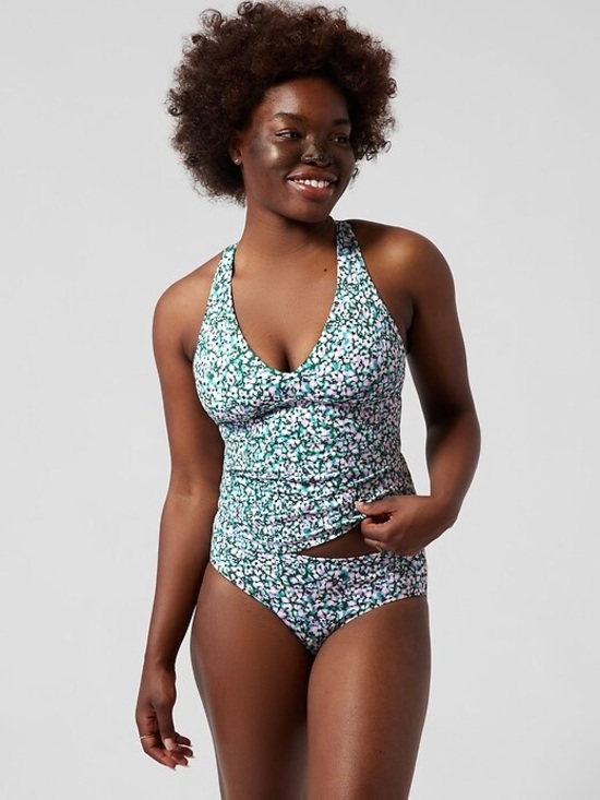 Athleta Other - Athleta Camo Flora Gables A-C Cup Scoop Neck Tankini Swim Top & Bottoms Sz M
